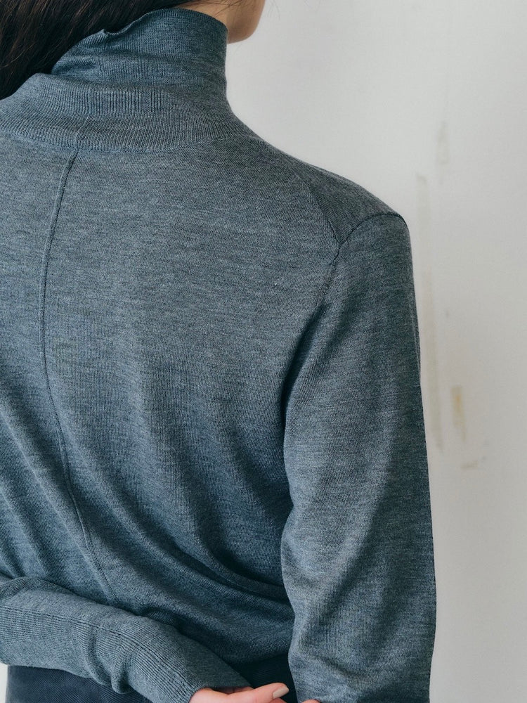 THE SHINZONE / COTTON SILK HIGH NECK KNIT / GRAY / 24AMSNI10