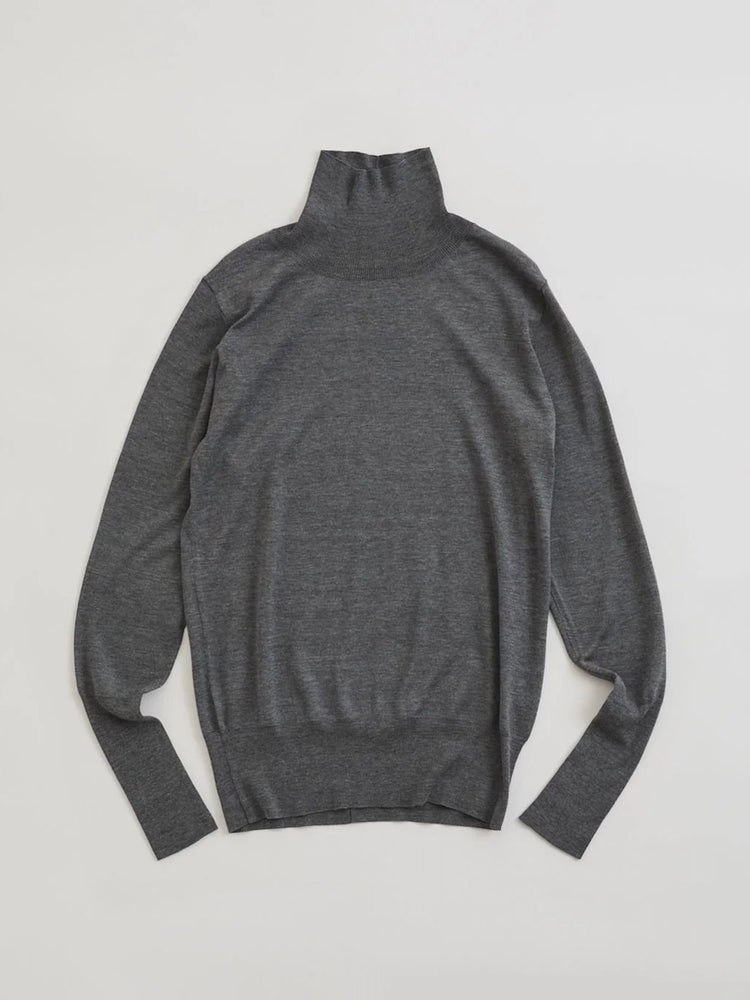THE SHINZONE / COTTON SILK HIGH NECK KNIT / GRAY / 24AMSNI10