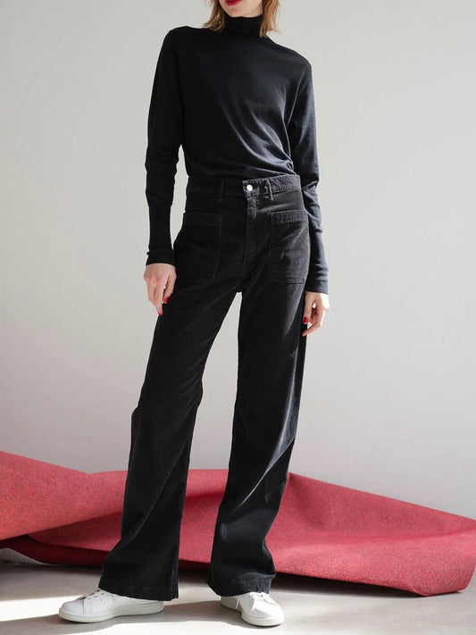 THE SHINZONE / COTTON SILK HIGH NECK KNIT / BLACK / 24AMSNI10