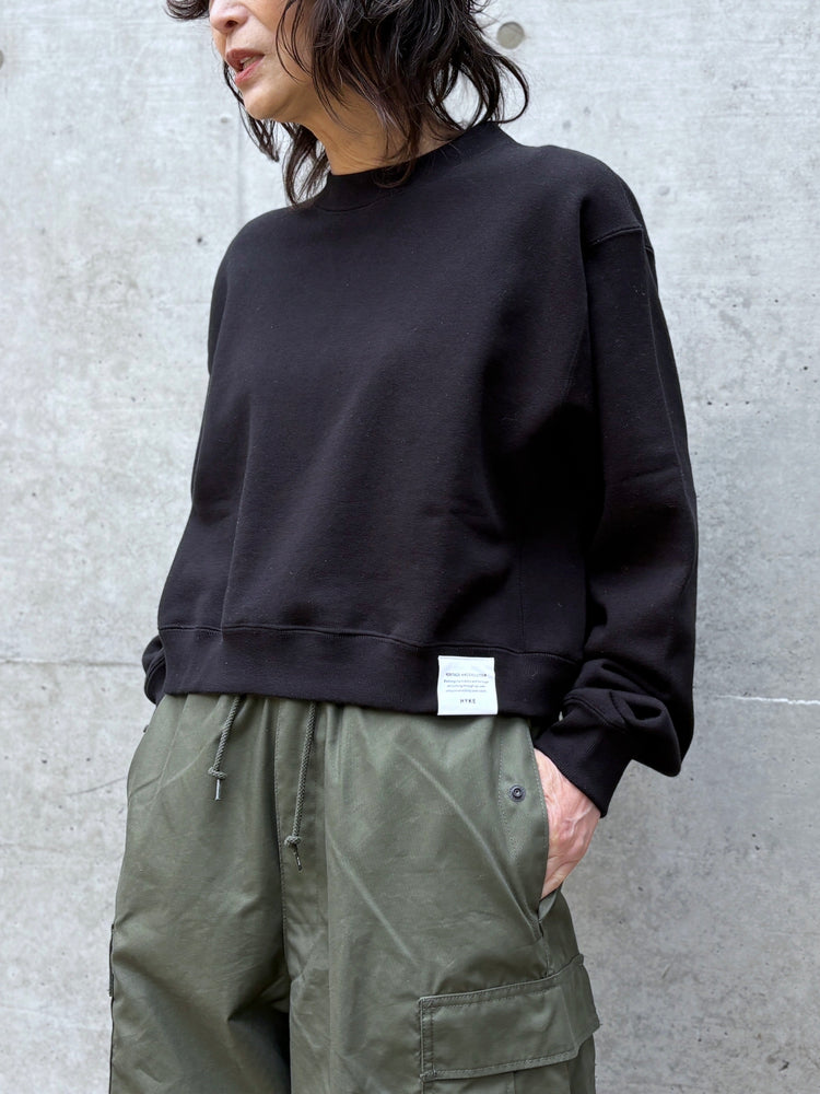 HYKE / CROPPED SWEAT SHIRT / Black / 12416