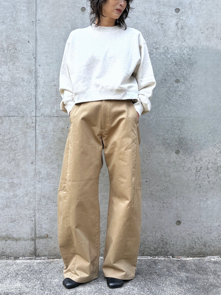 HYKE / CROPPED SWEAT SHIRT / Oatmeal / 12416