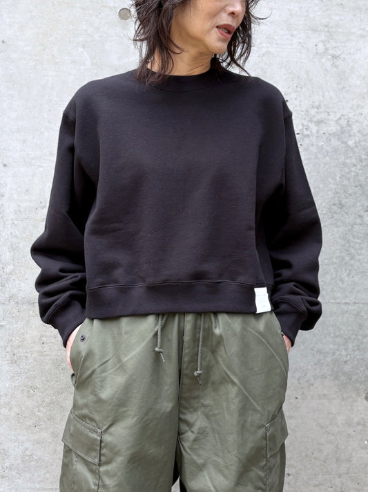 HYKE / CROPPED SWEAT SHIRT / Black / 12416