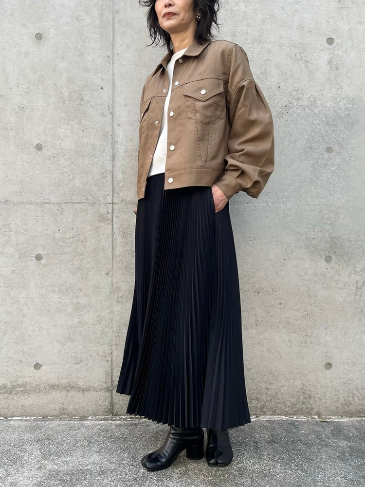 HYKE / OXFORD BALLOON SLEEVE JACKET TYPE3 REGULAR FIT / BEIGE / 17570