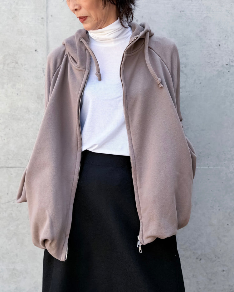 COGTHEBIGSMOKE / OLIVETTE ZIP UP HOODIE / TAUPE