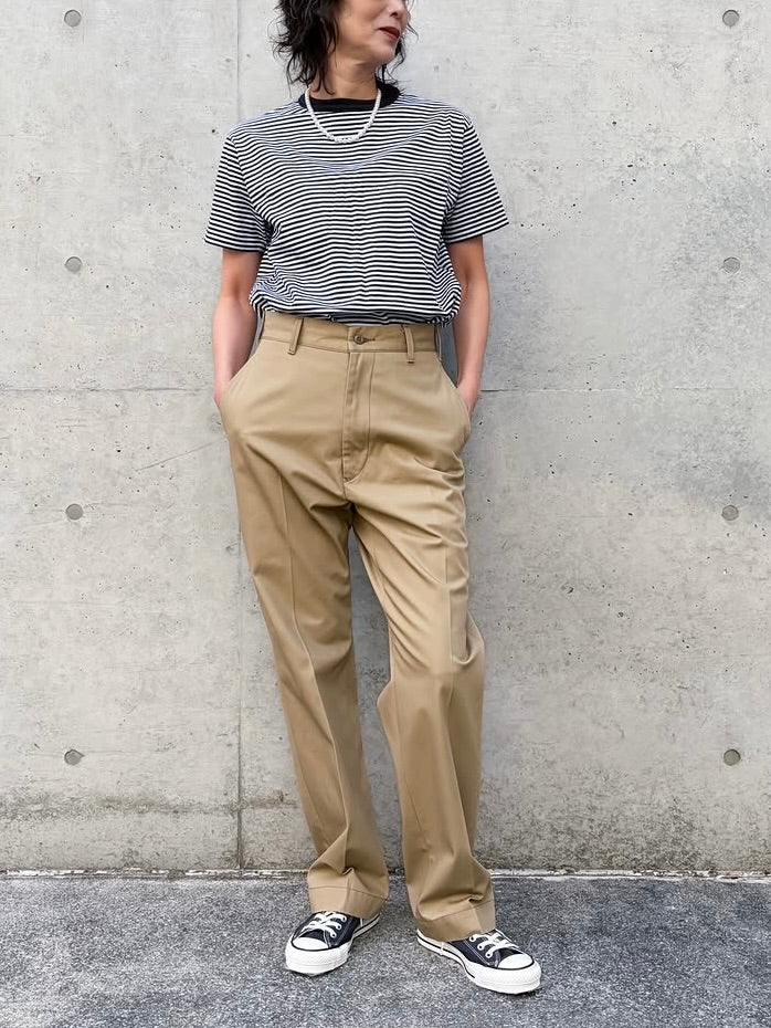 THE SHINZONE / WASHED HIGH WAIST CHINO PANTS / BEIGE / 23MMSPA07