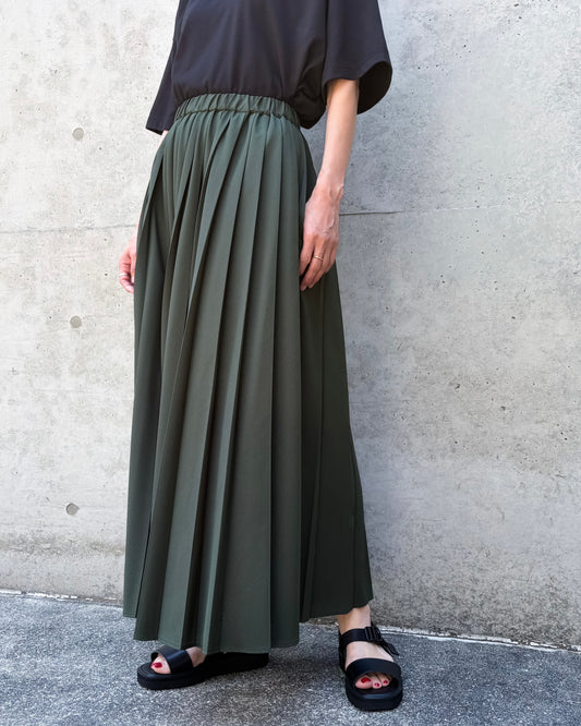 någonstans / pleats skirt / Olive / 470JA431-0071