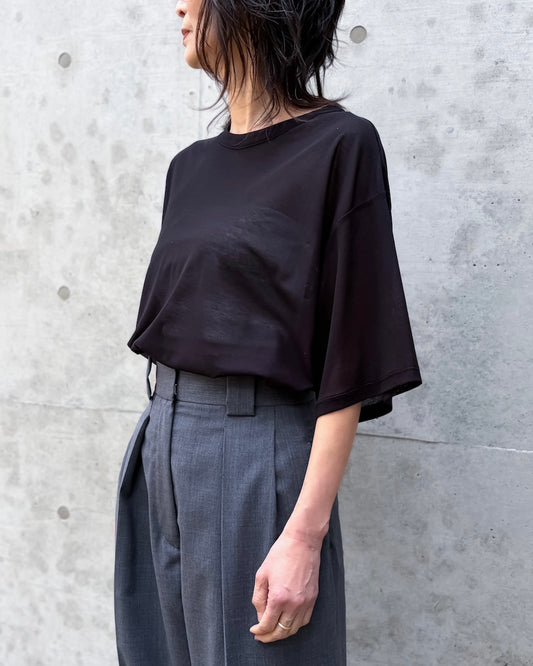 08sircus / Sheer cotton over tee / Black / S26SS-CS01