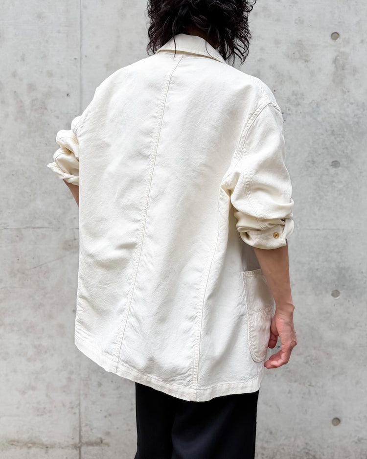 AURALEE / WOOL COTTON LINEN OX WORK JACKET / OFF WHITE / A26SB02DO