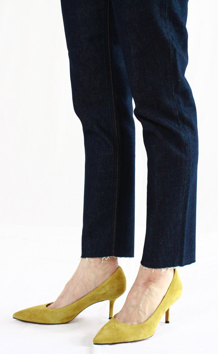 HYKE / TAPERED JEANS・ONE WASH BLUE