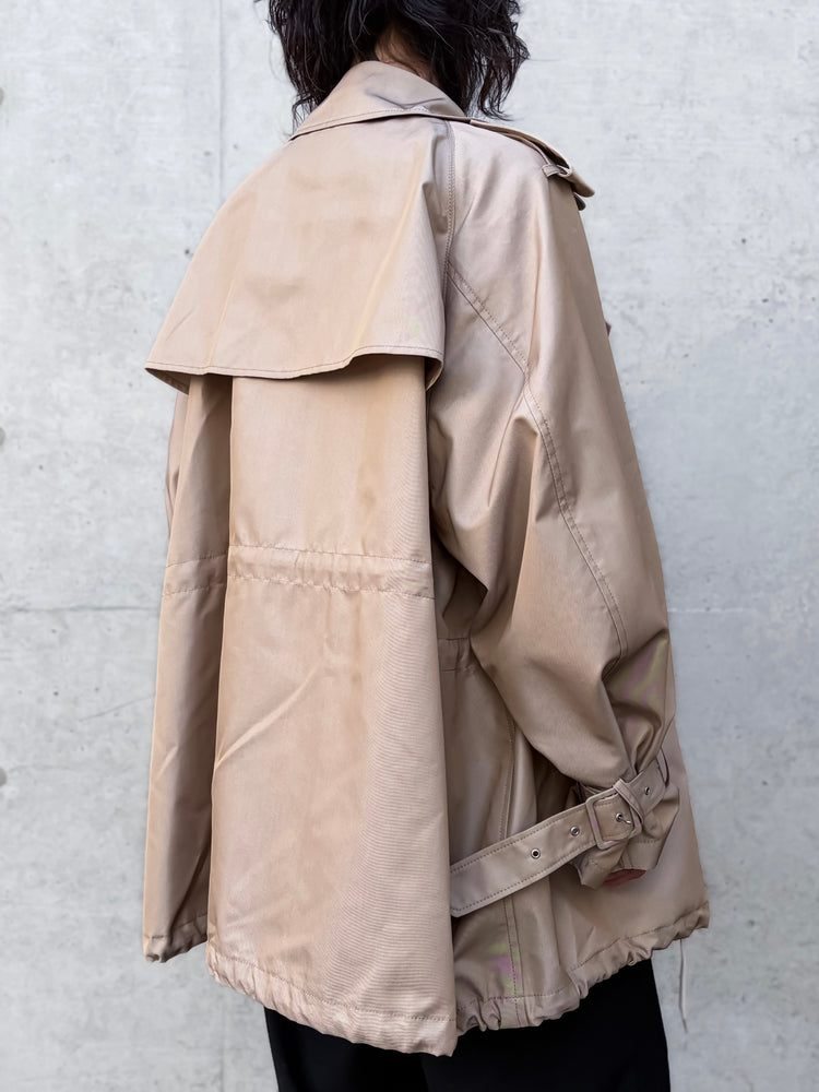 08sircus / Giza cotton short trench coat / Beige / S26SS-OT04