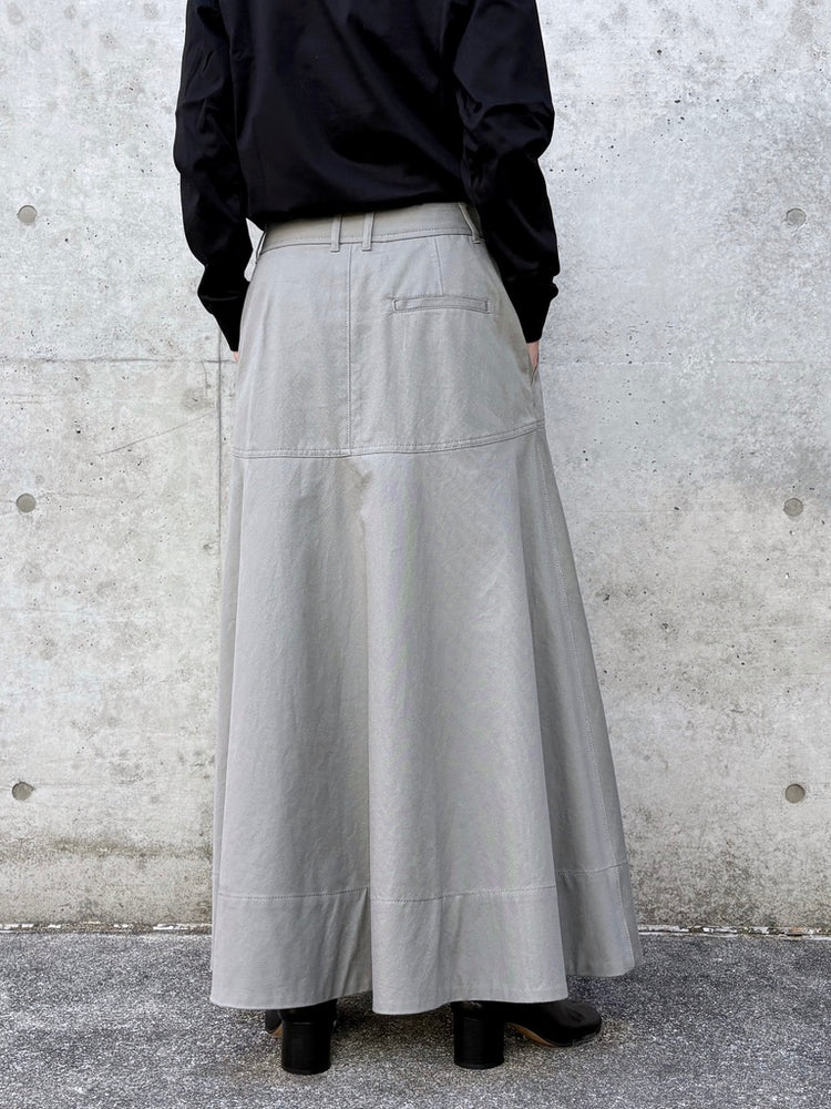 GALERIE VIE / ノンマーセライズドコットン フレアスカート / GRAY / 23056105007