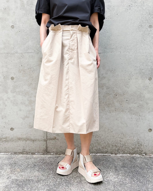 ASTRAET / ウエストゴム ギャザー タックスカート / BEIGE / 54242360009
