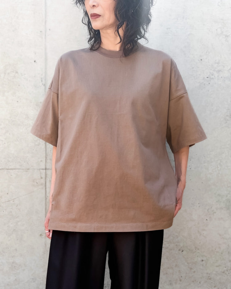 BLAMINK / BLMK クルーネックオーバーTシャツ / MD.BROWN / 79172000009