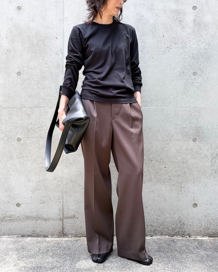 AURALEE / SEAMLESS LONG SLEEVE TEE / BLACK / A00T05ST