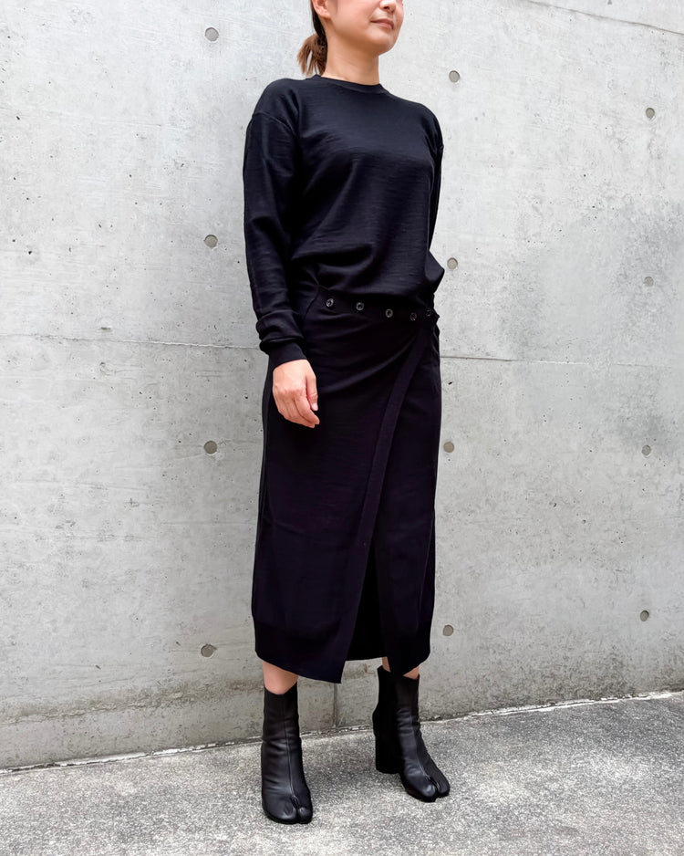 LEMAIRE / メリノウールブレンドのボタンドレス / BLACK / DR1180LK1063