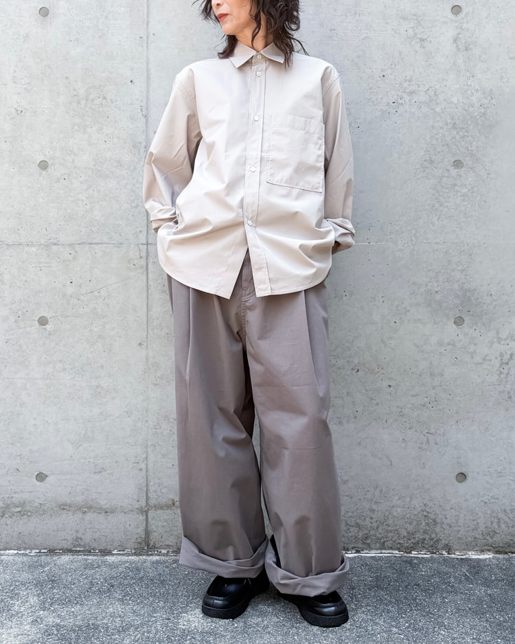 SOFIE D'HOORE / SHORT BUTTON DOWN SHIRT WITH BREAST POCKET / POWDER / BELONE-CTOP