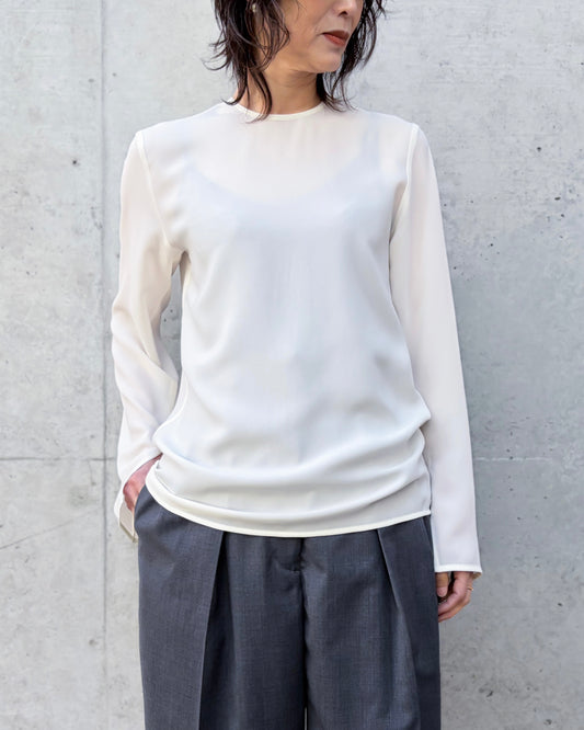 CINOH / MINIMAL SPLIT BLOUSE / IVORY / BF-ST-007