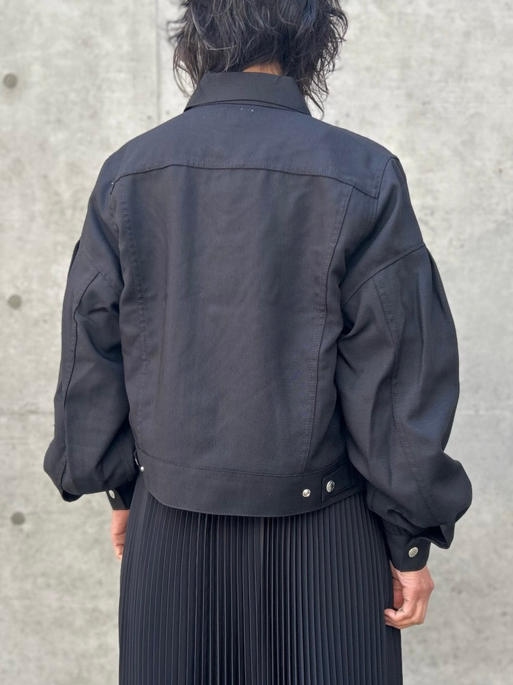 HYKE / OXFORD BALLOON SLEEVE JACKET TYPE3 REGULAR FIT / BLACK / 17570