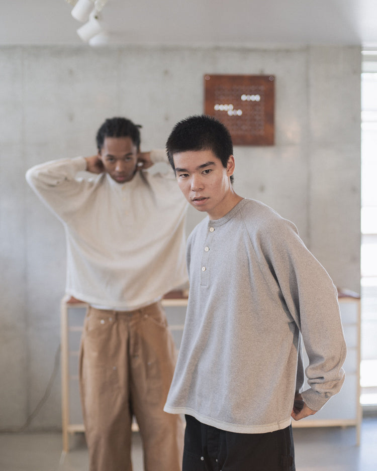 refomed / WASTE HENRY NECK TEE / GREY / RECU-035