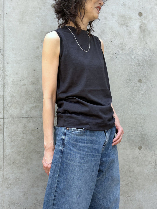 SLOANE / ウール×ポリエステル ノースリーブ / BLACK / SL9S-T929