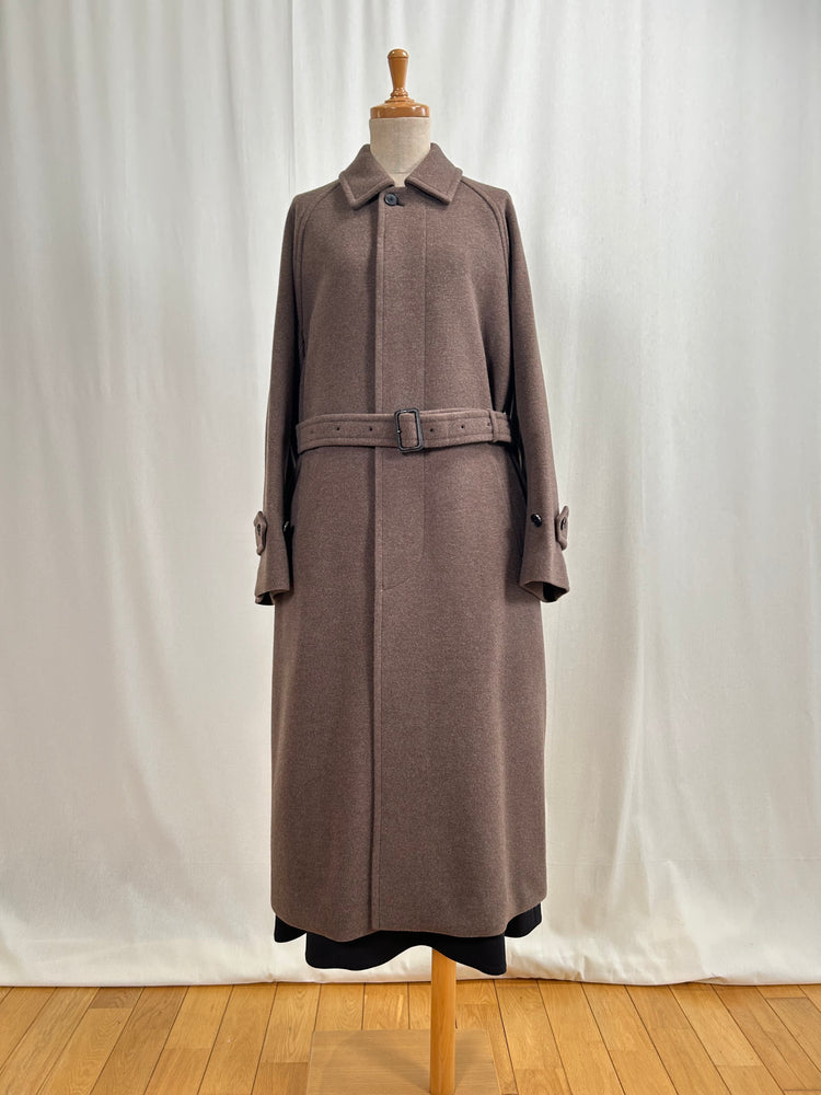 AURALEE / SUPER FINE WOOL MOSSER SOUTIEN COLLAR COAT / TOP BROWN