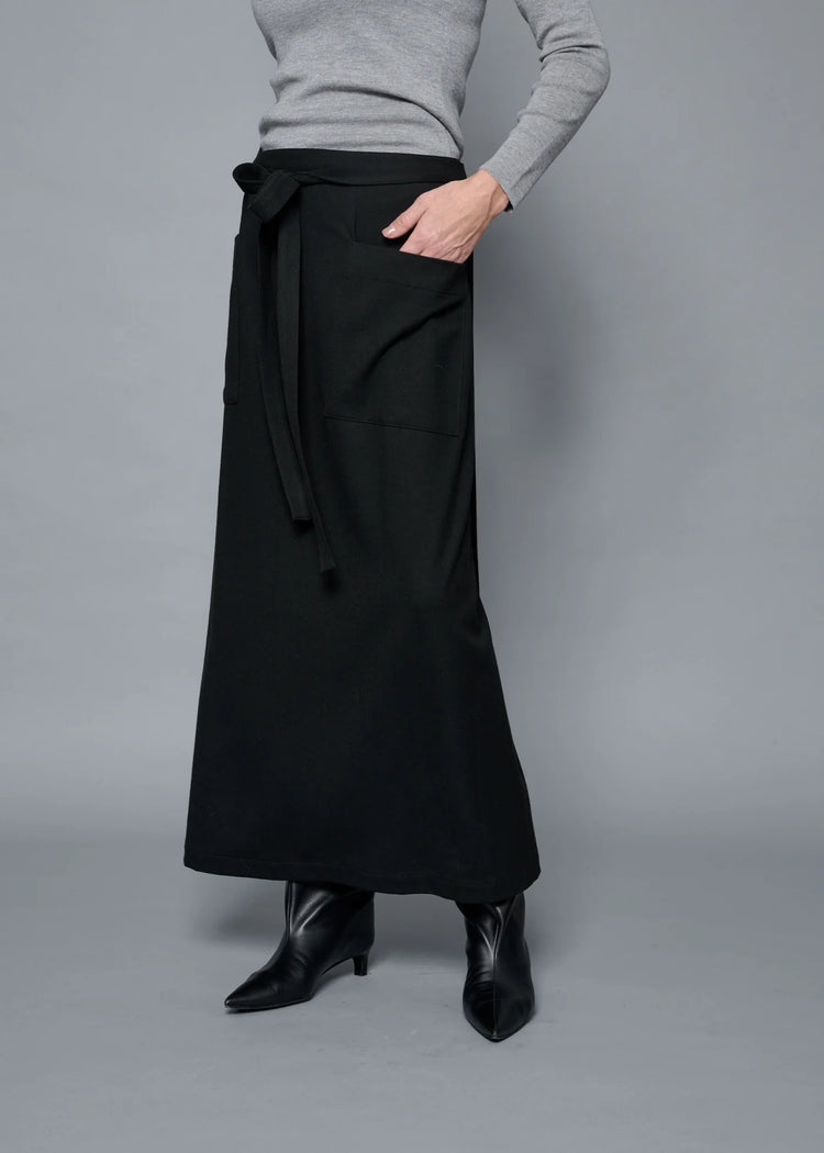 COGTHEBIGSMOKE / MIRANDA WRAP SKIRT / BLACK