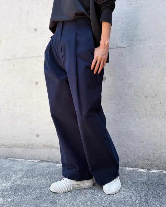 STUDIO NICHOLSON / DORDONI PLEATED PANT / DARK NAVY / SNW1616