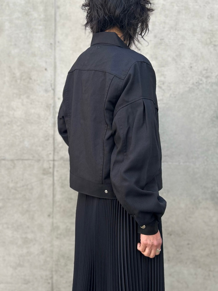 HYKE / OXFORD BALLOON SLEEVE JACKET TYPE3 REGULAR FIT / BLACK / 17570