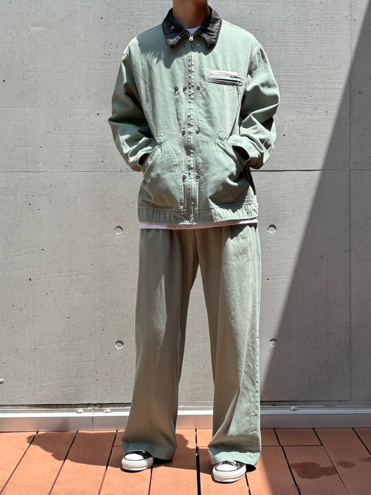 DAIRIKU / "Wide" Two Tuck Chino Pants / Mint Green / 26AW-CP04