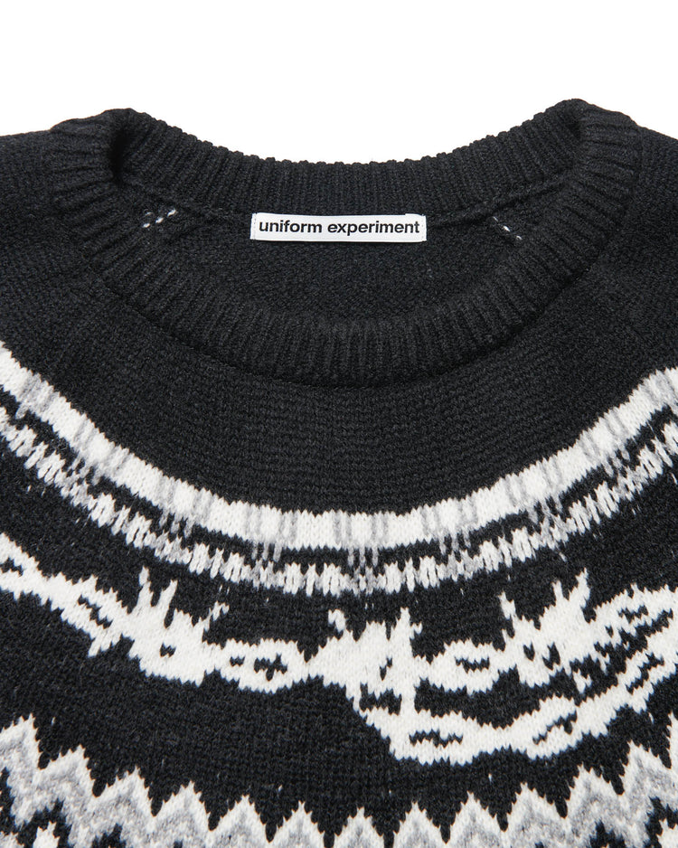 uniform experiment / ENTANGLED NORDIC SWEATER / BLACK / UE-252067