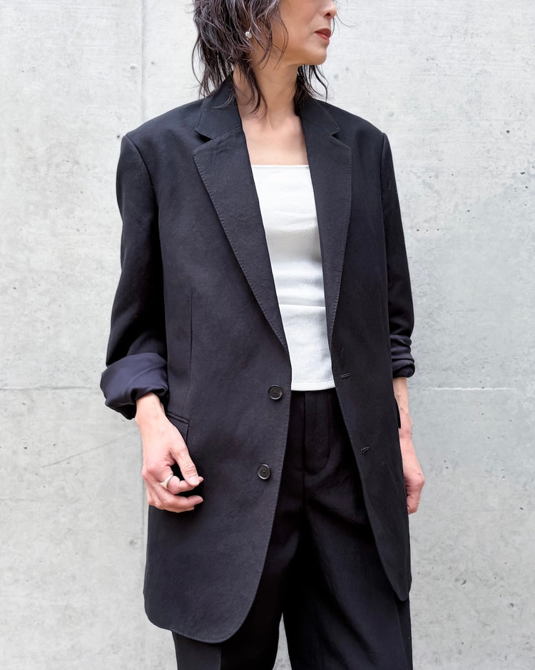 AURALEE / WOOL COTTON LINEN OX JACKET / BLACK / A26SJ04WD