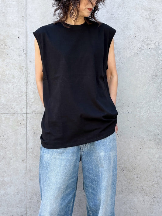 INSCRIRE / Raffi Gauze Sleeveless Teet / BLACK / I26SSCUT11