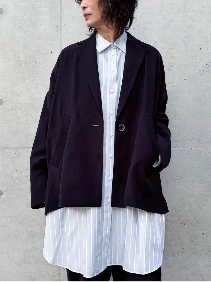 ENFÖLD / WIDE BOX TAILORED-JACKET / D.NAVY / 300JS230-0071