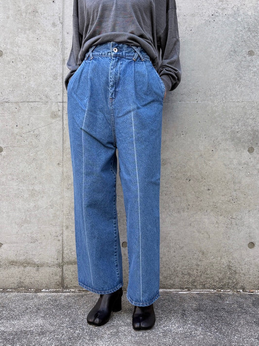 CINOH / 2-TUCK DENIM TROUSERS / M.BLUE / E60-008