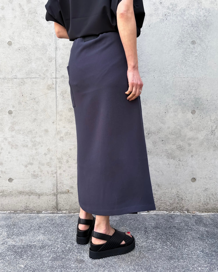 COGTHEBIGSMOKE / MINA DOUBLE WRAP SKIRT / D GREY