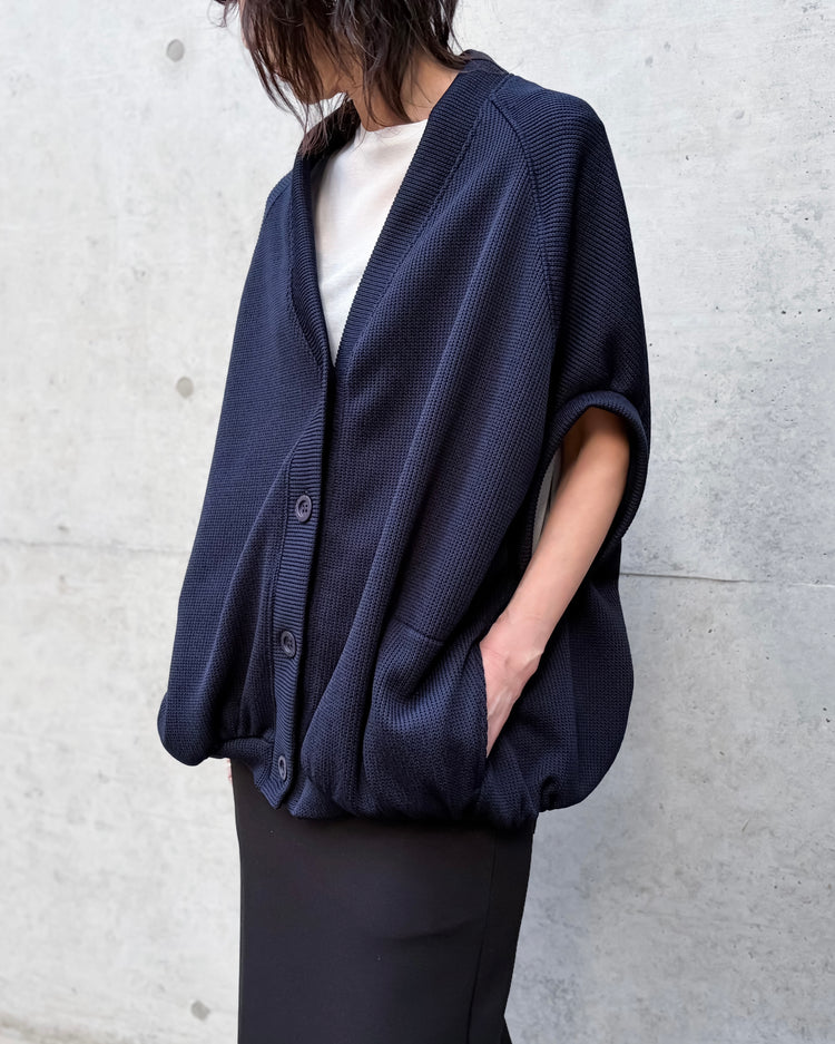 COGTHEBIGSMOKE / NEELA PUFF SLEEVE CARDIGAN / NAVY