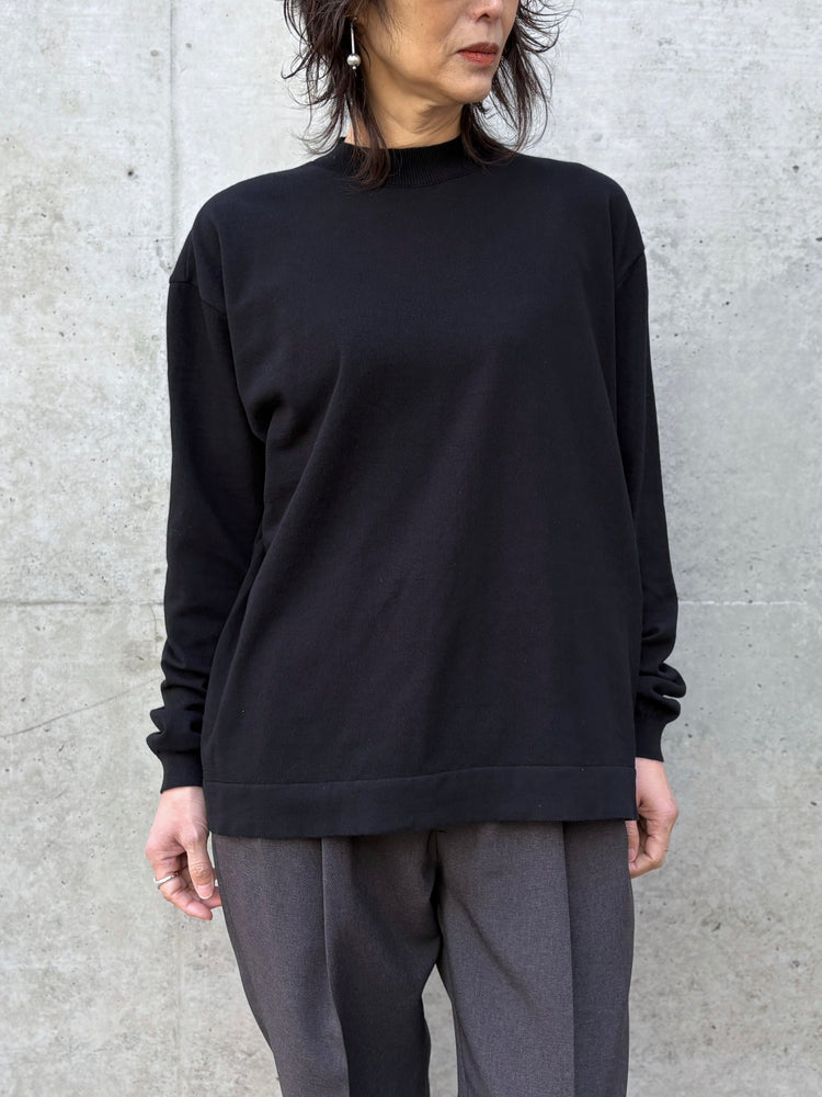 MEYAME / COTTON KNIT LONG SLEEVE TEE / BLACK / MEY-2304