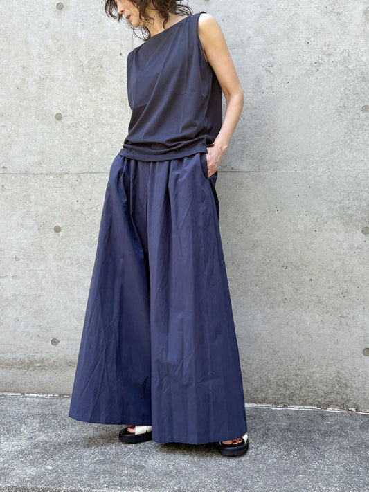GALERIE VIE / コットン イージーワイドパンツ / NAVY / 23046104211