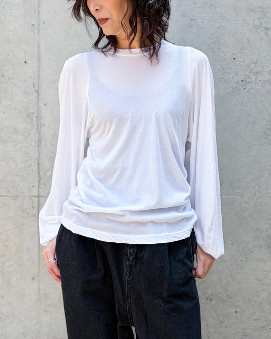 CINOH / SHEF DESIGN-SLEEVE TEE / WHITE / F-40-008
