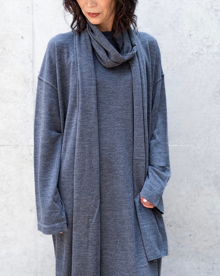 SOFIE D'HOORE / C/N L/S KNIT DRESS / STEEL MELANGE / MARQUEZ-YFI