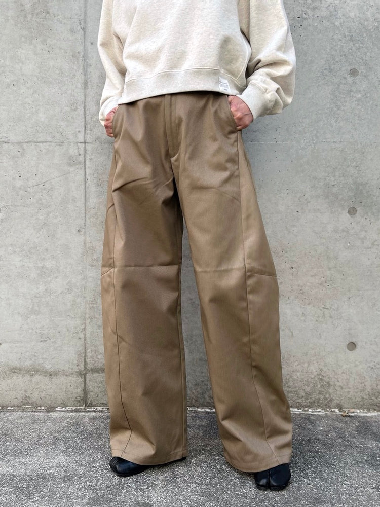 HYKE / T/C BARREL-LEG WORK PANTS / BEIGE / 13394