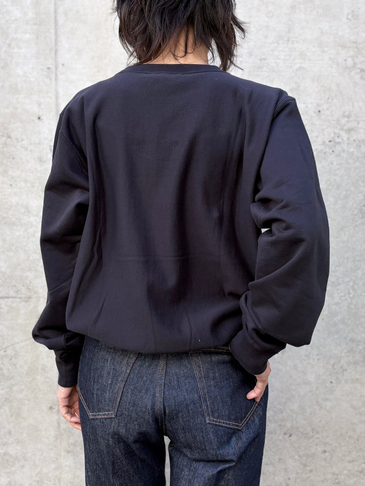 AURALEE / ELASTIC HIGH GAUGE SWEAT P/O / INK BLACK /