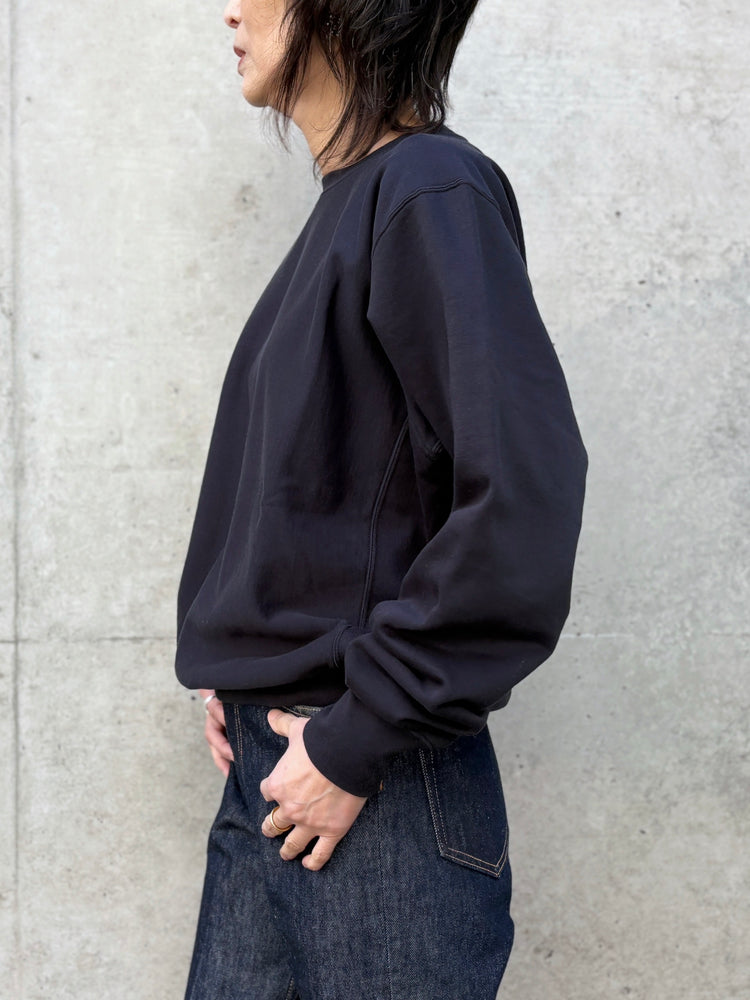 AURALEE / ELASTIC HIGH GAUGE SWEAT P/O / INK BLACK /