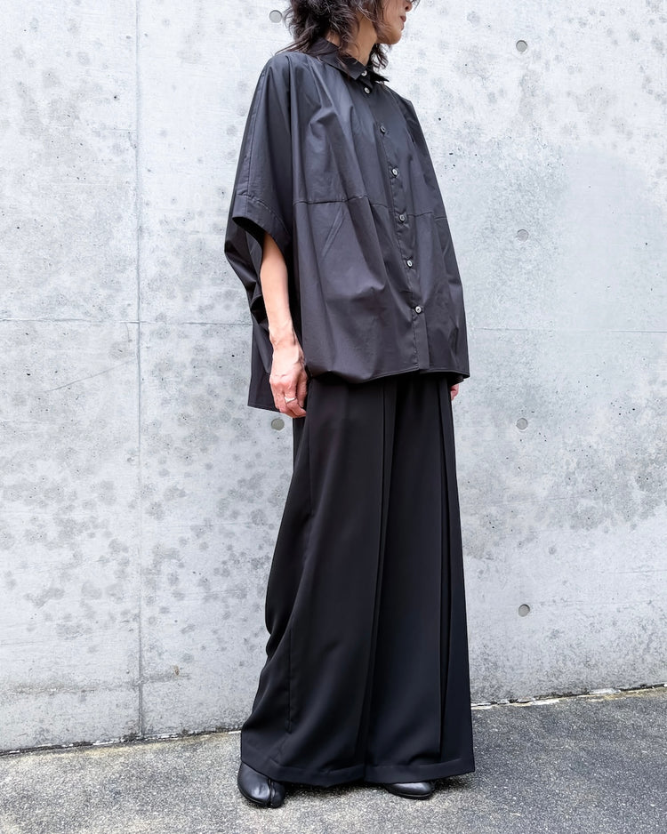 ENFÖLD / DRAPE HEXAGON SKIRTD / BLACK / 300JA230-0611