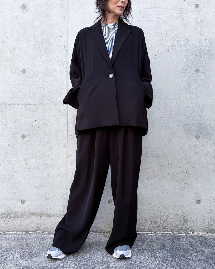 ENFÖLD / WIDE BOX TAILORED-JACKET / BLACK / 300JS230-0071