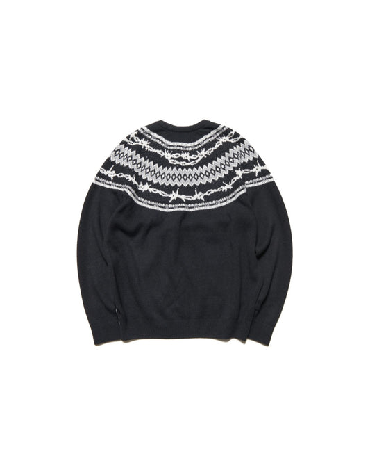 uniform experiment / ENTANGLED NORDIC SWEATER / BLACK / UE-252067