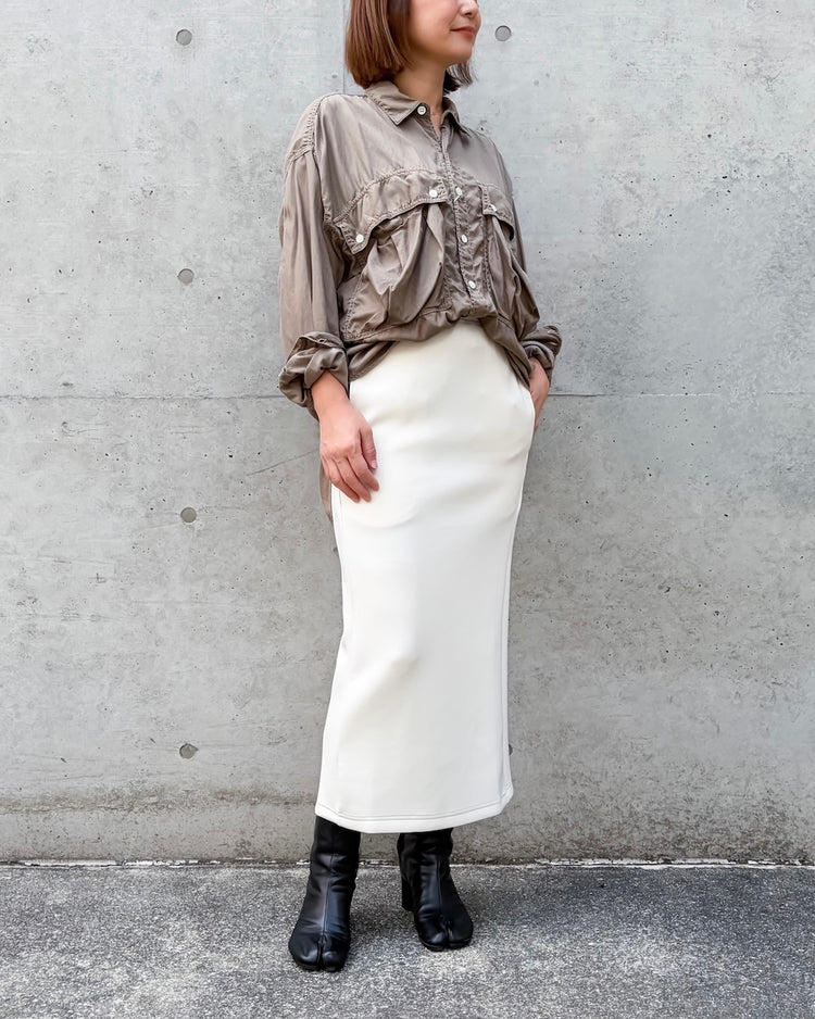 KATHARINE HAMNETT / PARACHUTE LONG TAIL SHIRT / MOCA / TKH-S90