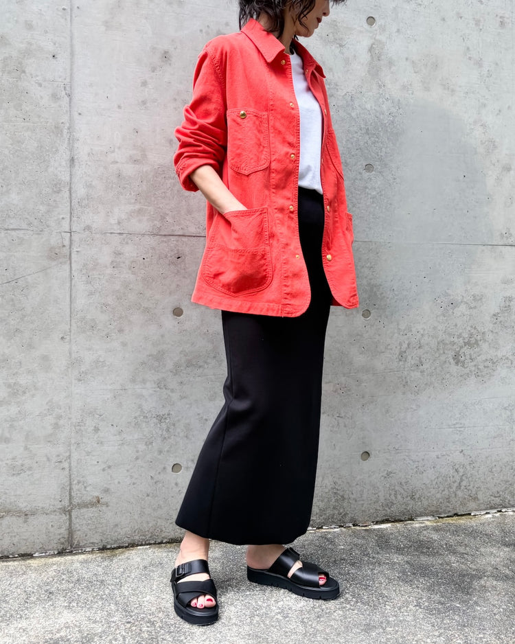 AURALEE / WOOL COTTON LINEN OX WORK JACKET / RED ORANGE / A26SB02DO