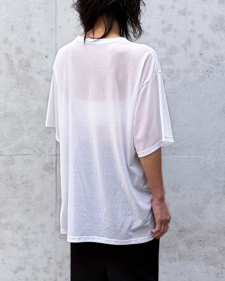 08sircus / Sheer cotton over tee / White / S26SS-CS01