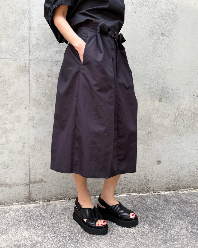 ASTRAET / ウエストゴム ギャザー タックスカート / BLACK / 54242360009
